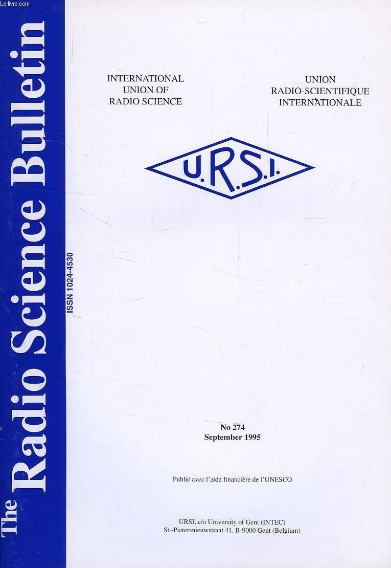 URSI, THE RADIO SCIENCE BULLETIN, N 274, SEPT. 1995