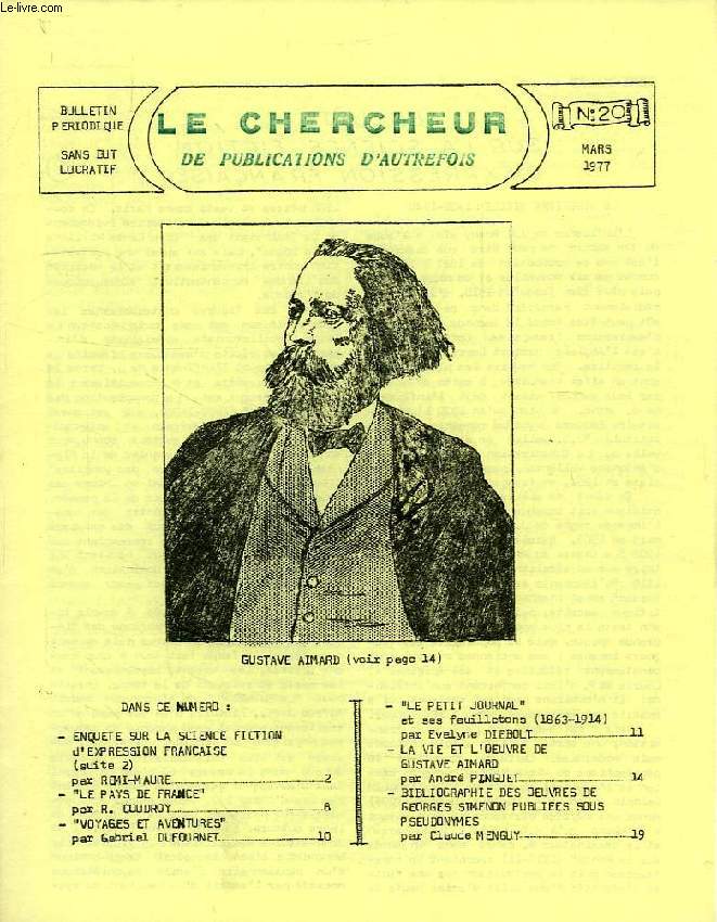 LE CHERCHEUR DE PUBLICATIONS D'AUTREFOIS, N 20, MARS 1977
