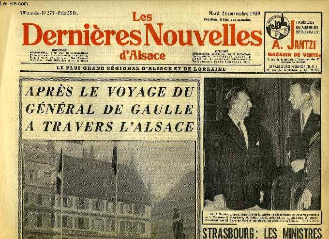 LES DERNIERES NOUVELLES D'ALSACE, 79e ANNEE, N 277, MARDI 24 NOV. 1959