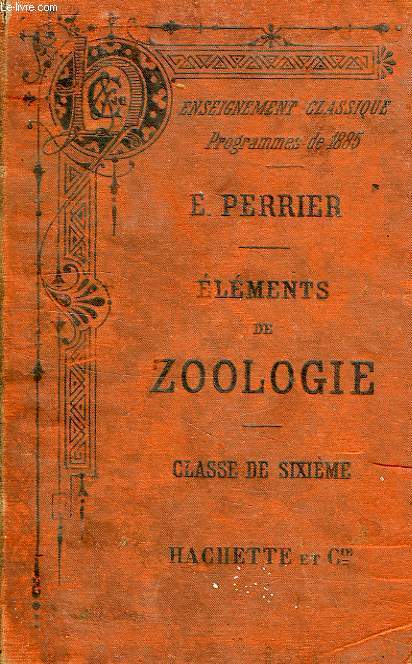 ELEMENTS DE ZOOLOGIE, CLASSE DE 6e