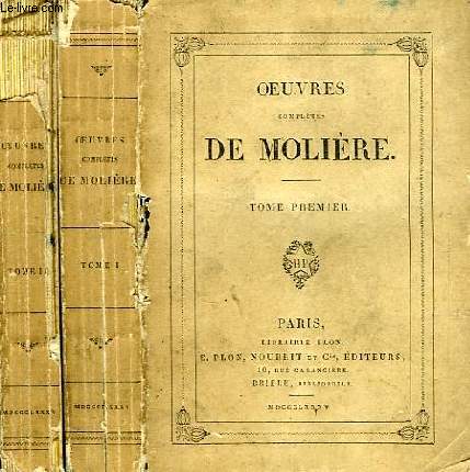 OEUVRES COMPLETES DE MOLIERE, 2 TOMES