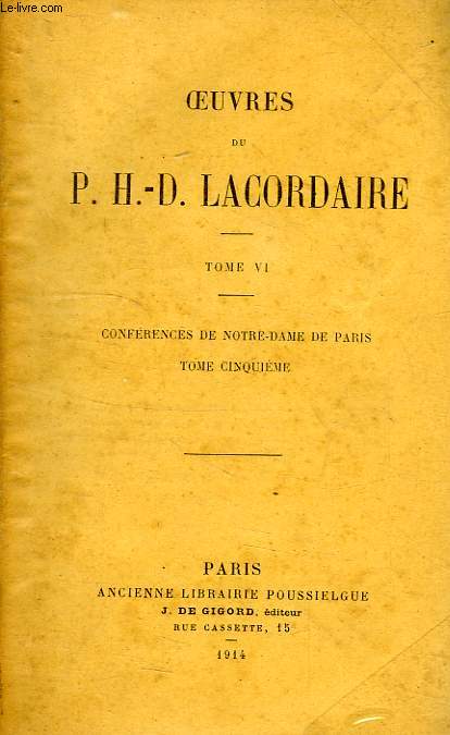CONFERENCES DE NOTRE-DAME DE PARIS, TOME V, 1851-1854