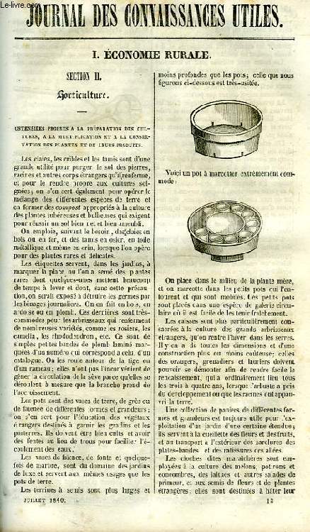 JOURNAL DES CONNAISSANCES UTILES, N 7, JUILLET 1840