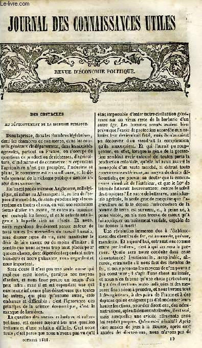 JOURNAL DES CONNAISSANCES UTILES, N 10, OCT. 1841