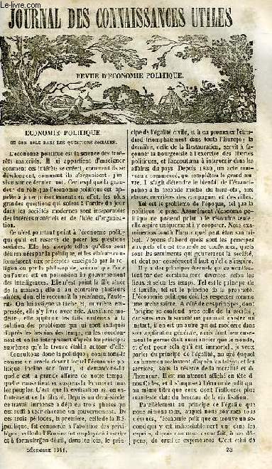 JOURNAL DES CONNAISSANCES UTILES, N 12, DEC. 1841