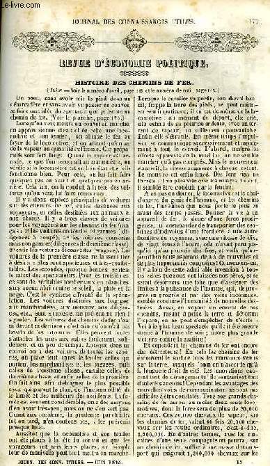JOURNAL DES CONNAISSANCES UTILES, N 6, JUIN 1843