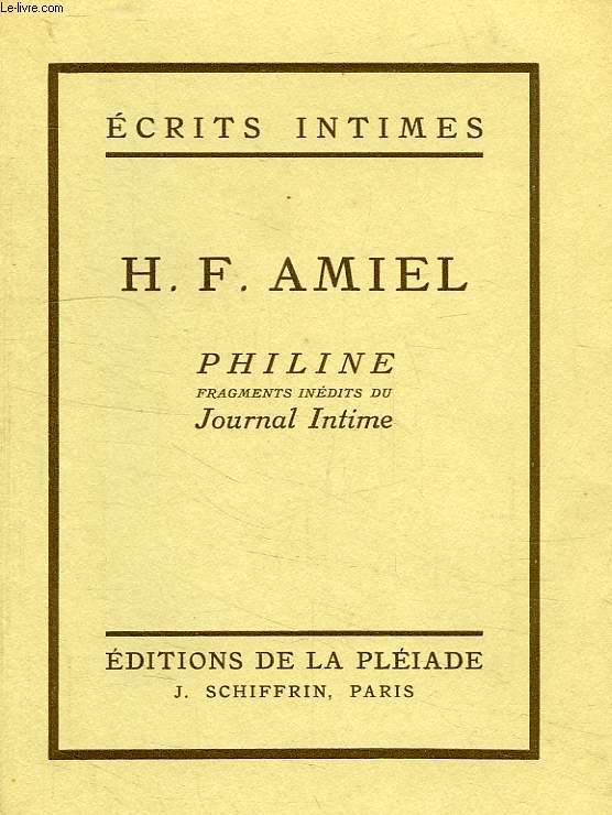 PHILINE, FRAGMENTS INEDITS DU JOURNAL INTIME