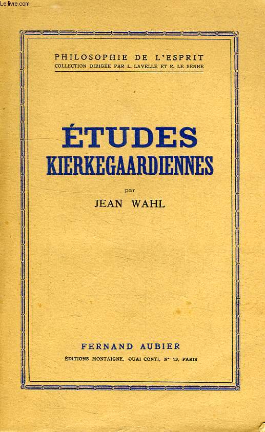 ETUDES KIERKEGAARDIENNES