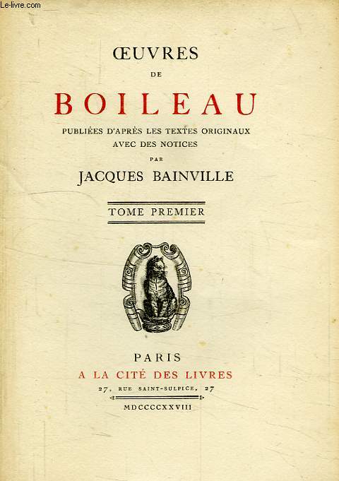 OEUVRES DE BOILEAU, 5 TOMES (COMPLET)