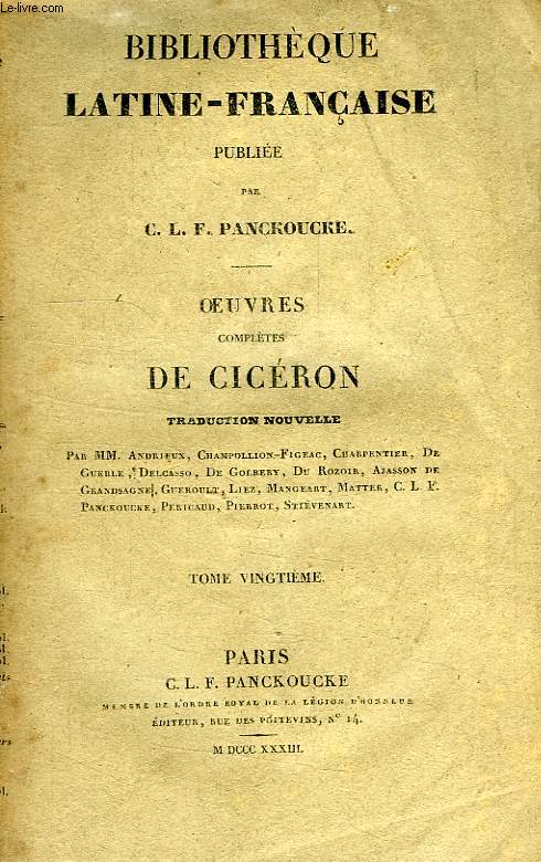 OEUVRES COMPLETES DE CICERON, TOME III, LETTRES