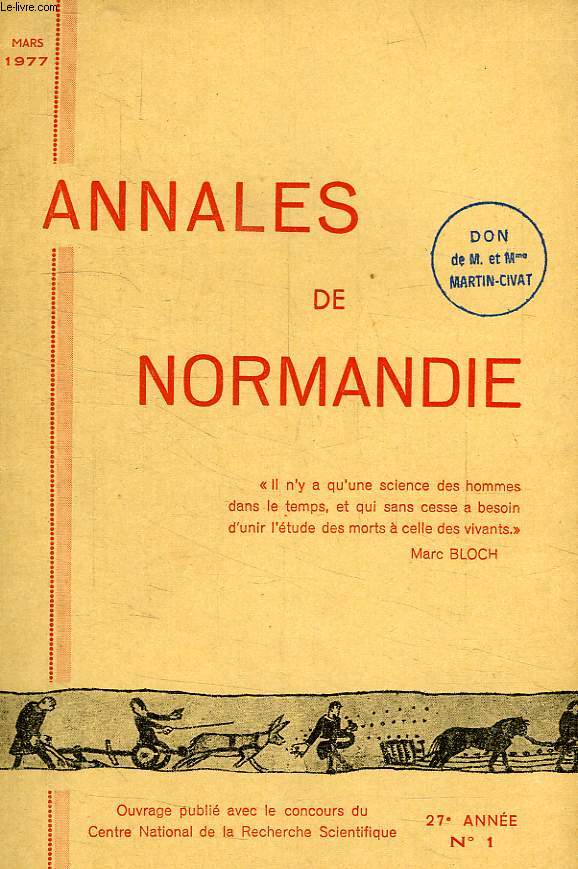 ANNALES DE NORMANDIE, 27e ANNEE, N 1, MARS 1977