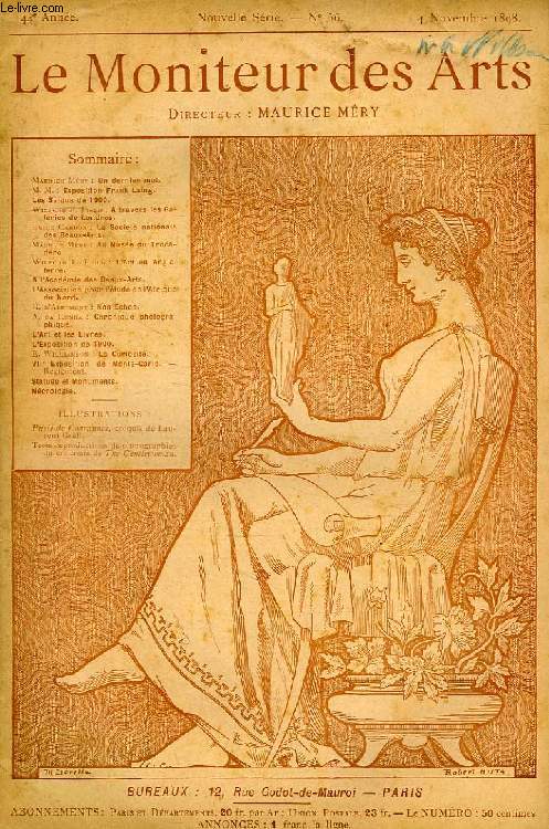 LE MONITEUR DES ARTS, 44e ANNEE, NOUVELLE SERIE, N 56, 4 NOV. 1898