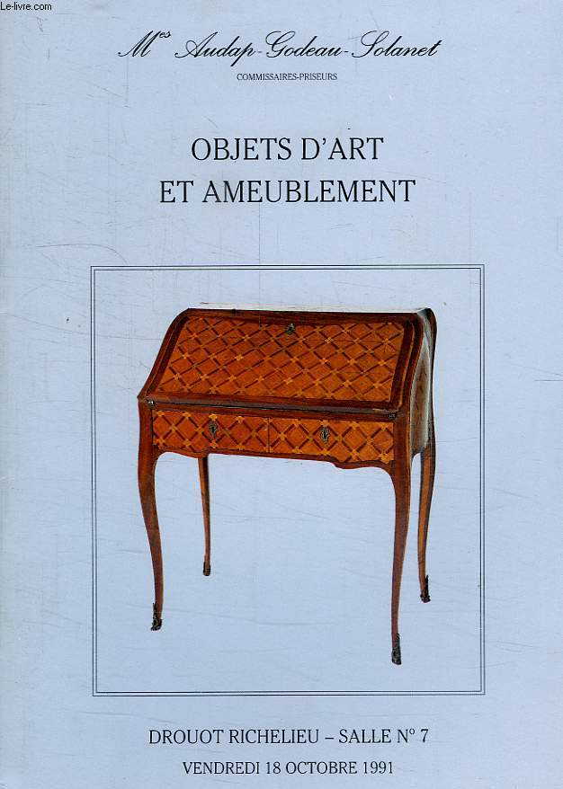 OBJETS D'ART ET AMEUBLEMENT, DROUOT-RICHELIEU, 18 OCT. 1991