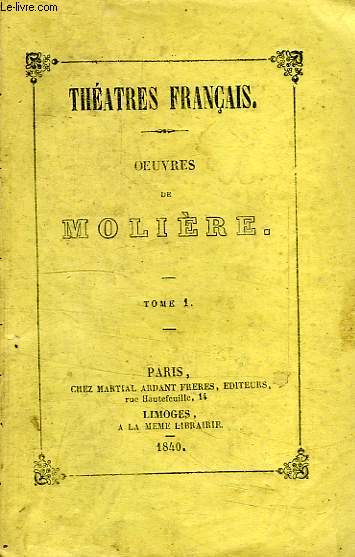 OEUVRES DE MOLIERE, TOME 1
