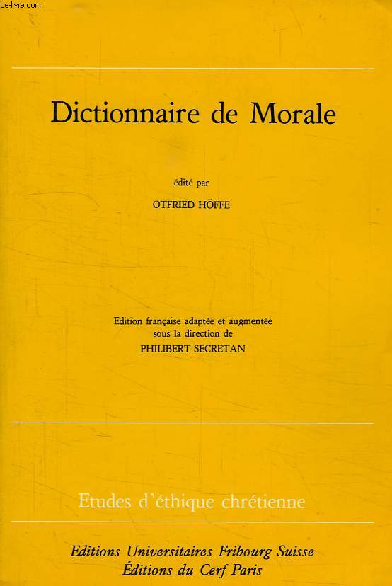 DICTIONNAIRE DE MORALE
