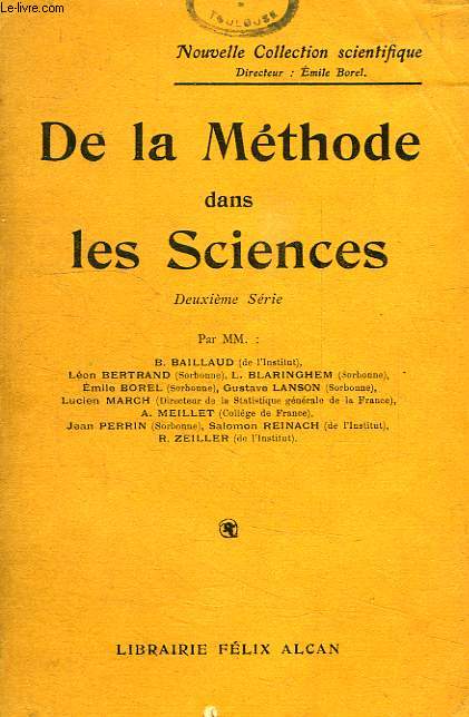 DE LA METHODE DANS LES SCIENCES, 2e SERIE
