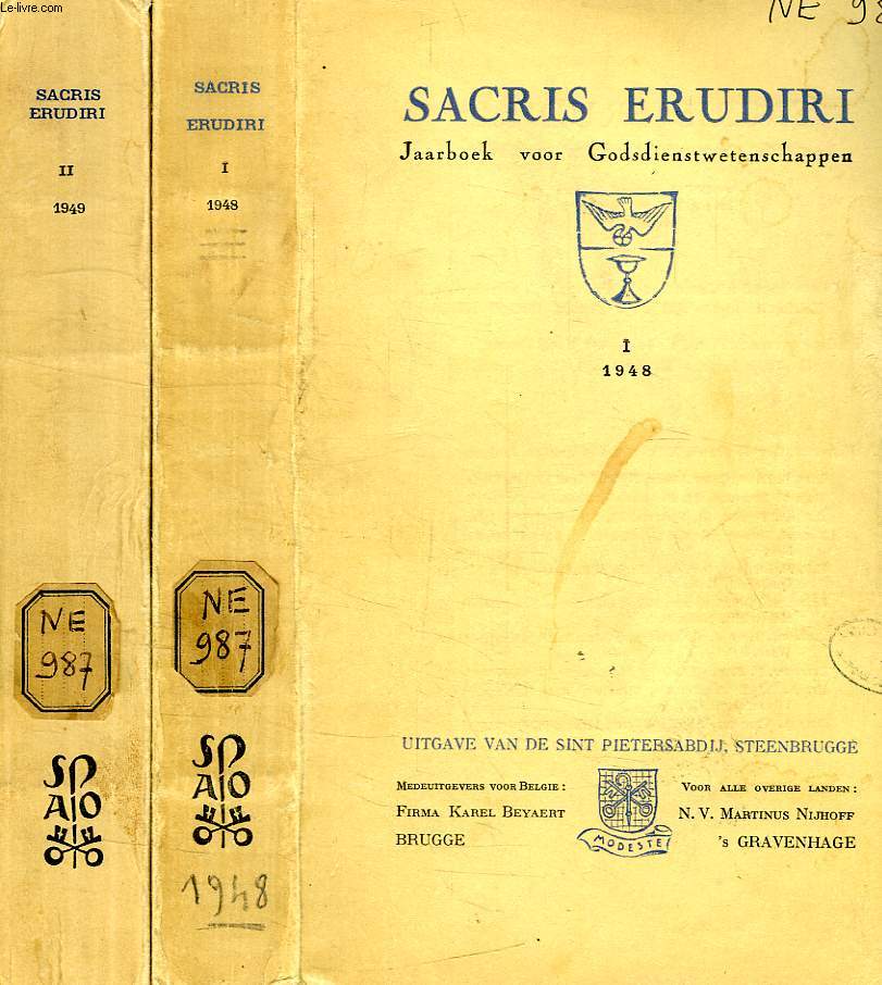 SACRIS ERUDIRI, 44 TOMES (1948-2000)