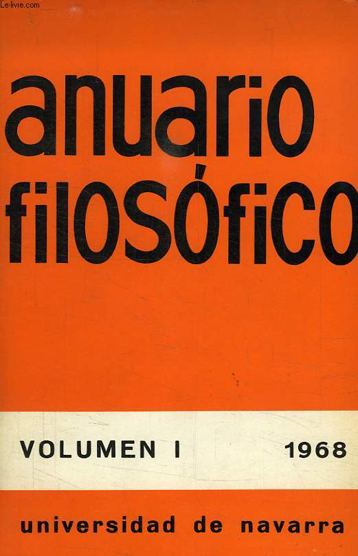 ANUARIO FILOSOFICO, VOL. I, 1968