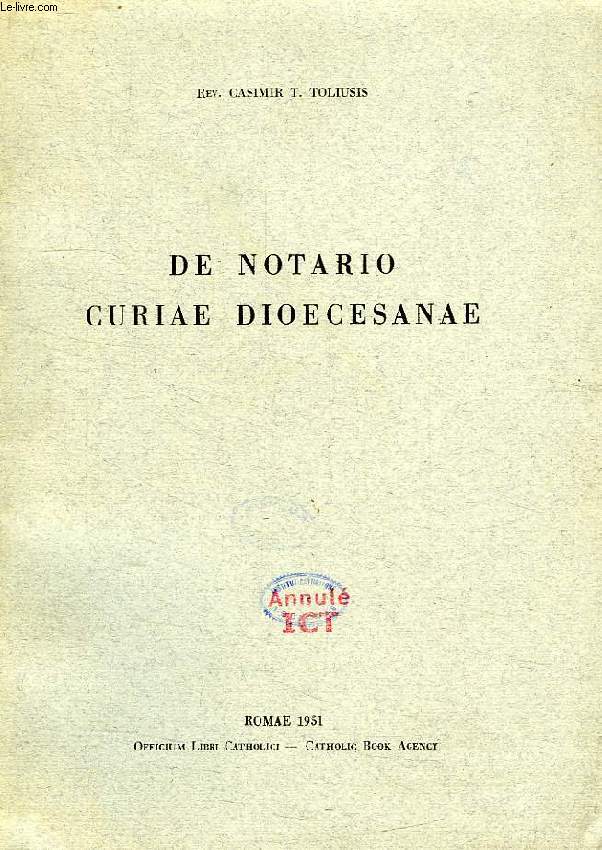 DE NOTARIO CURIAE DIOECESANAE