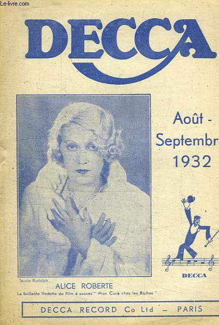 DECCA, SUPPLEMENT, AOUT-SEPT. 1932