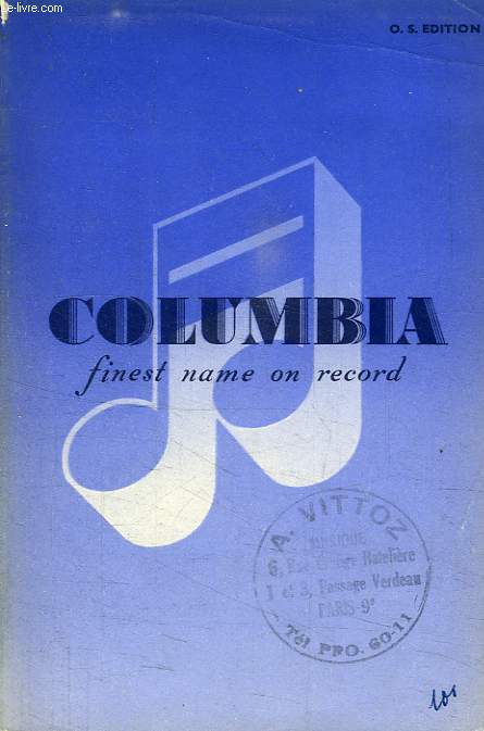 ALPHABETICAL CATALOGUE OF COLUMBIA RECORDS, 1949