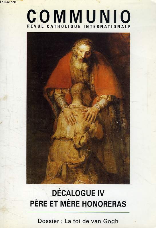 COMMUNIO, REVUE CATHOLIQUE INTERNATIONALE, TOME XX, N 1, 1995