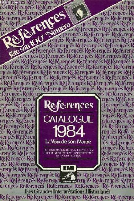 REFERENCES, N 100, CATALOGUE 1984