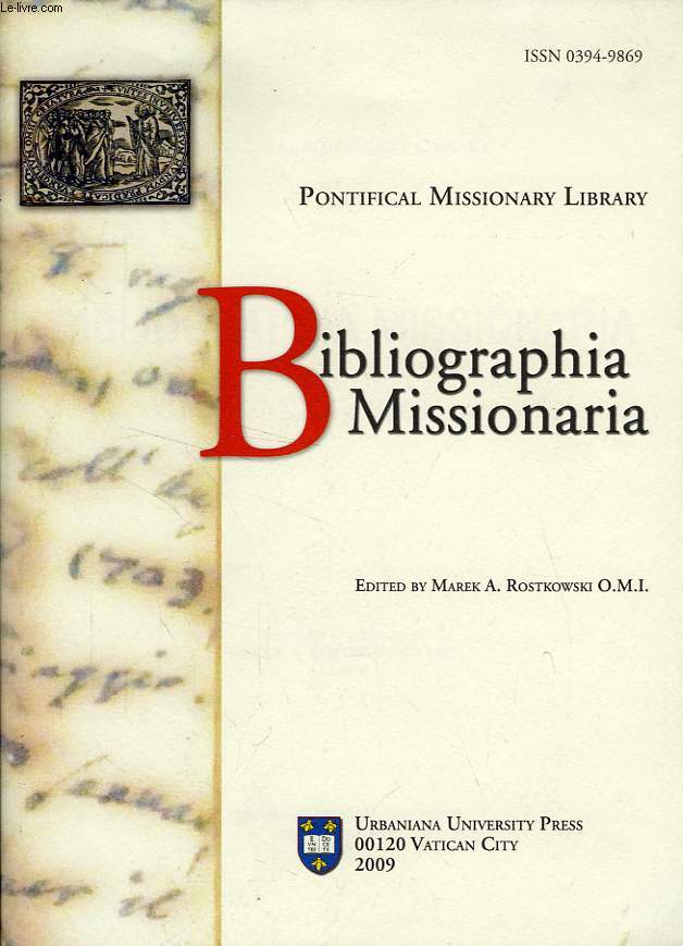 BIBLIOGRAPHIA MISSIONARIA, LXXI, 2008