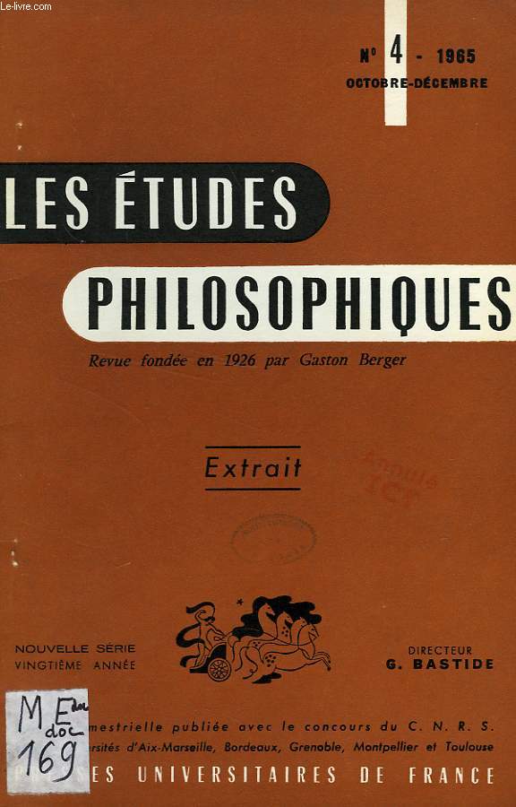 LES ETUDES PHILOSOPHIQUES, EXTRAIT, N 4, OCT.-DEC. 1965, A PROPOS DE THEODICEE TEILHARDIENNE