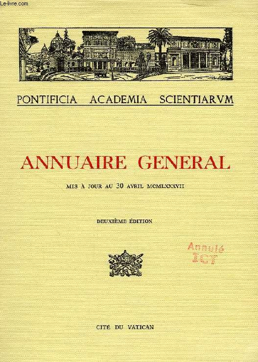 PONTIFICIA ACADEMIA SCIENTIARUM, ANNUAIRE GENERAL