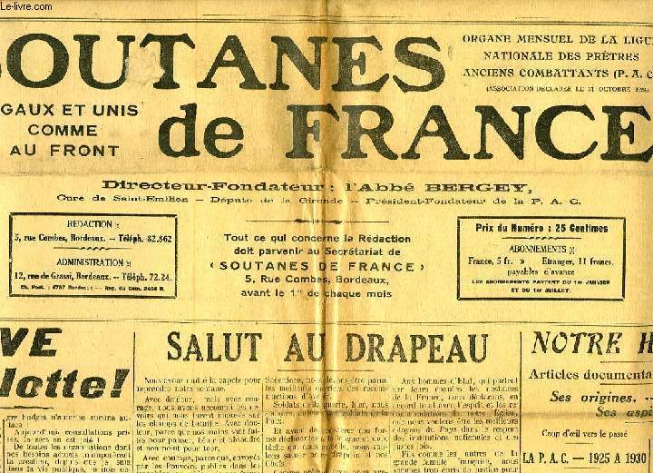 SOUTANES DE FRANCE, 1re ANNEE, N 1, JAN. 1930