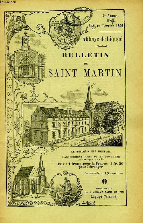 BULLETIN DE L'ASSOCIATION DE SAINT-MARTIN A LIGUGE, 4e ANNEE, N 4, 1er FEV. 1896