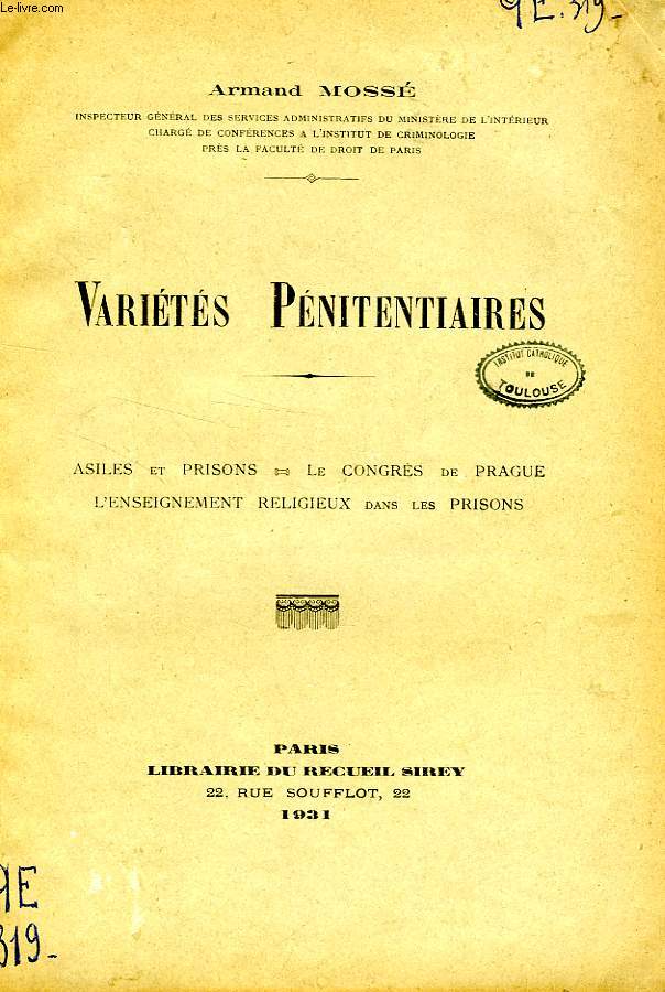 VARIETES PENITENTIAIRES