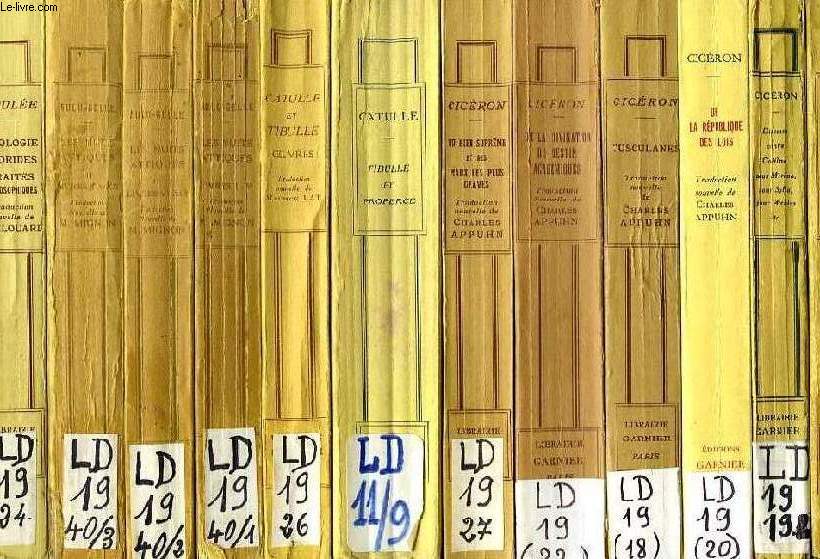 COLLECTION CLASSIQUES GARNIER D'AUTEUR GRECS ET LATINS, 73 VOLUMES