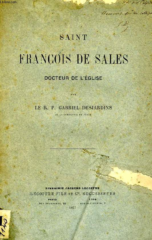 SAINT FRANCOIS DE SALES DOCTEUR DE L'EGLISE