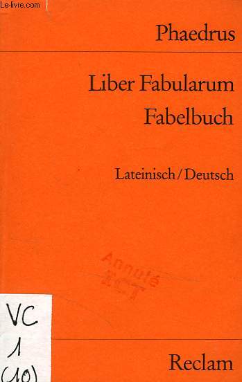 LIBER FABULARUM, FABELBUCH, LATEINISCH/DEUTSCH