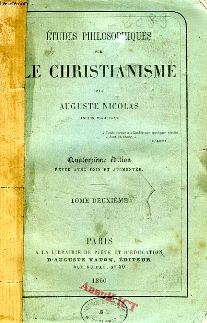 ETUDES PHILOSOPHIQUES SUR LE CHRISTIANISME, TOME II