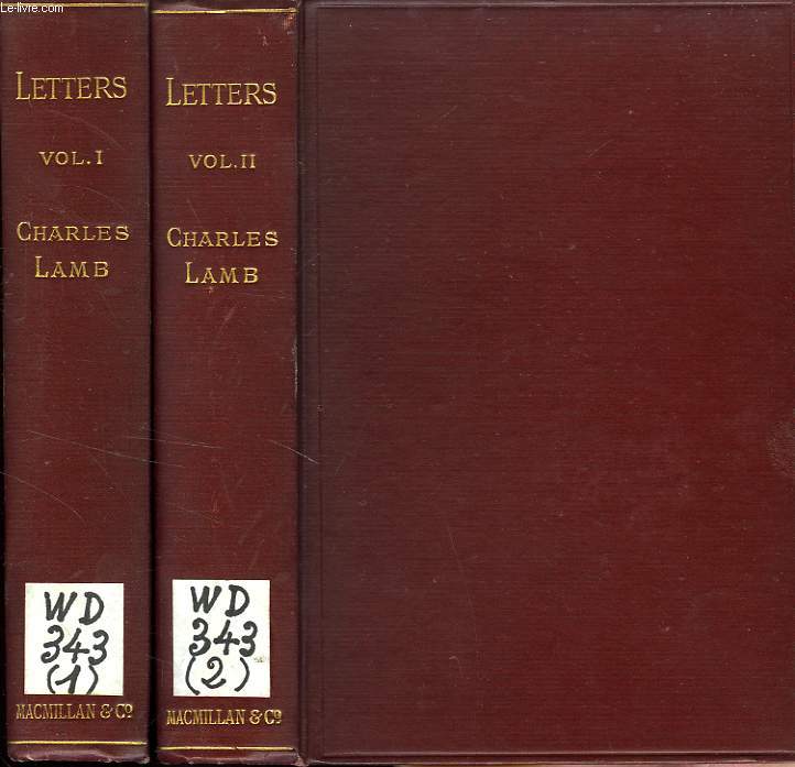 THE LETTERS OF CHARLES LAMB, 2 VOLUMES