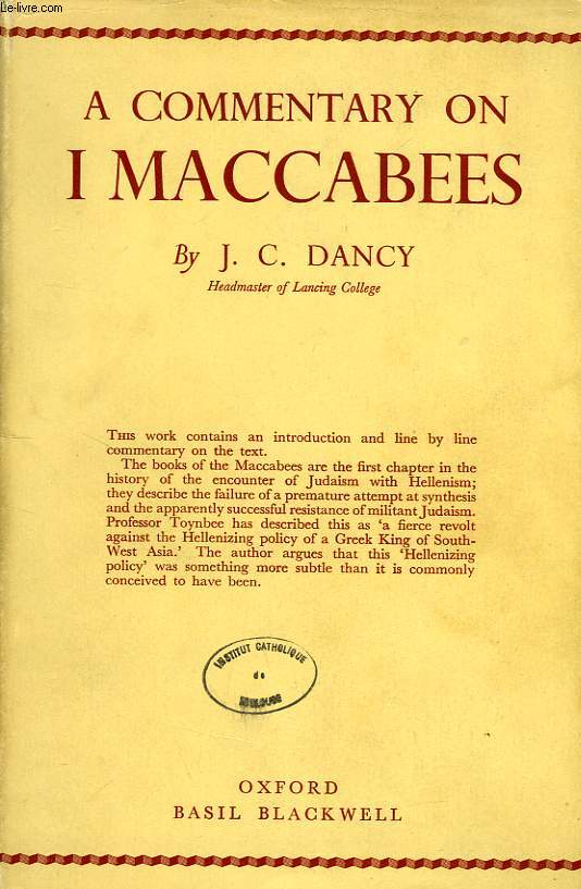 A COMMENTARY ON I MACCABEES