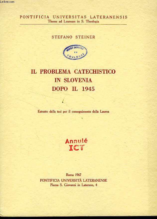 IL PROBLEMA CATECHISTICO IN SLOVENIA DOPO IL 1945
