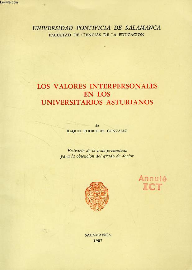 LOS VALORES INTERPERSONALES EN LOS UNIVERSITARIOS ASTURIANOS