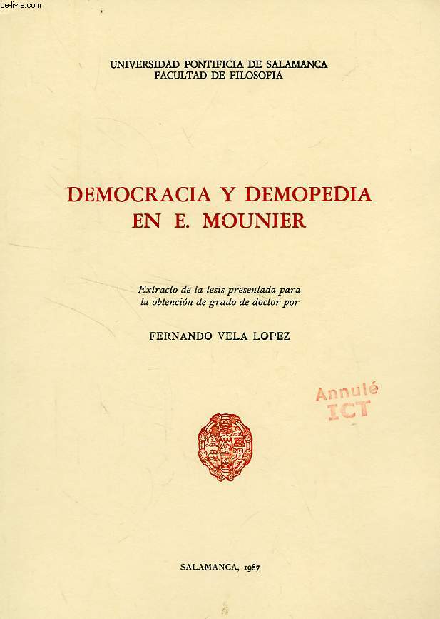 DEMOCRACIA Y DEMOPEDIA EN E. MOUNIER