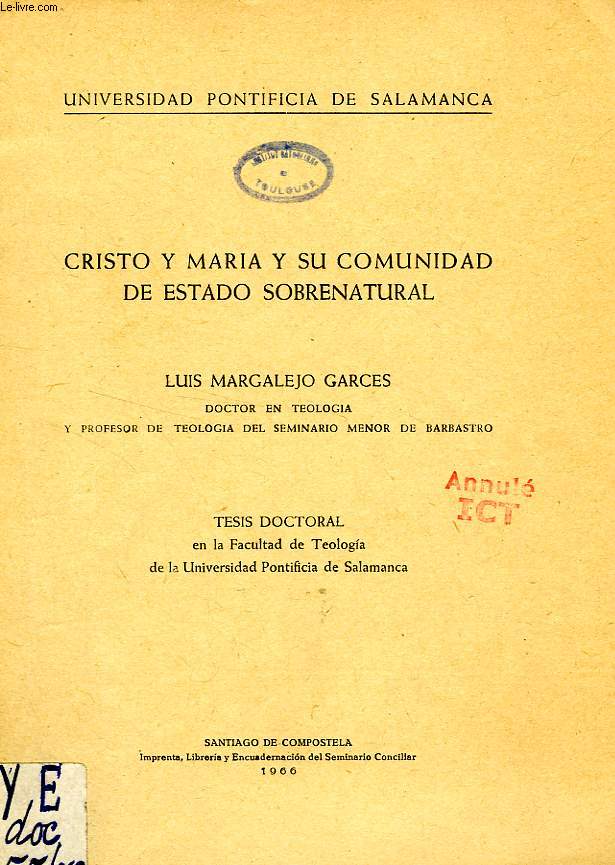 CRISTO Y MARIA Y SU COMUNIDAD DE ESTADO SOBRENATURAL