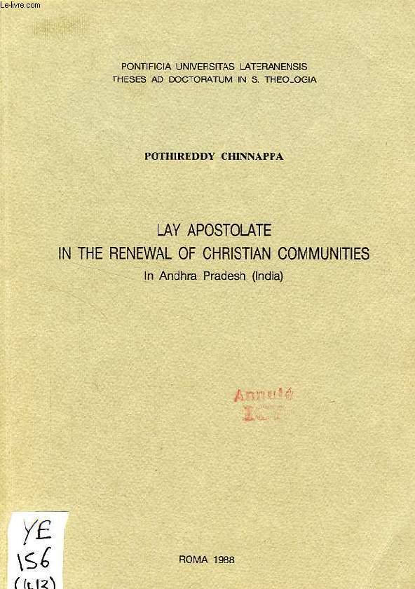 LAY APOSTOLATE IN THE RENEWAL OF CHRISTIAN COMMUNITIES IN ANDHRA PRADESH (INDIA)
