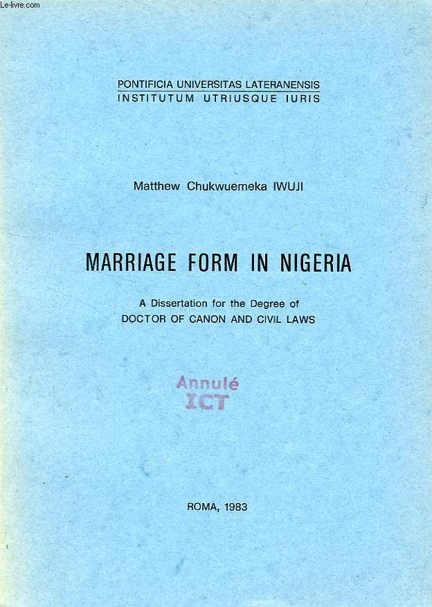 MARRIAGE FORM IN NIGERIA
