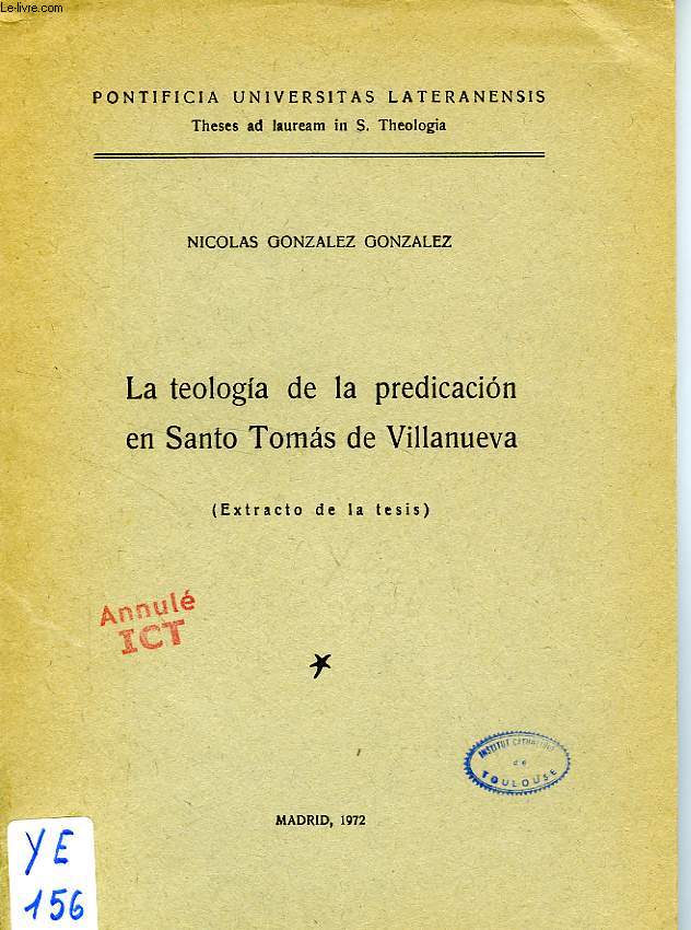 LA TEOLOGIA DE LA PREDICACION EN SANTO TOMAS DE VILLANUEVA