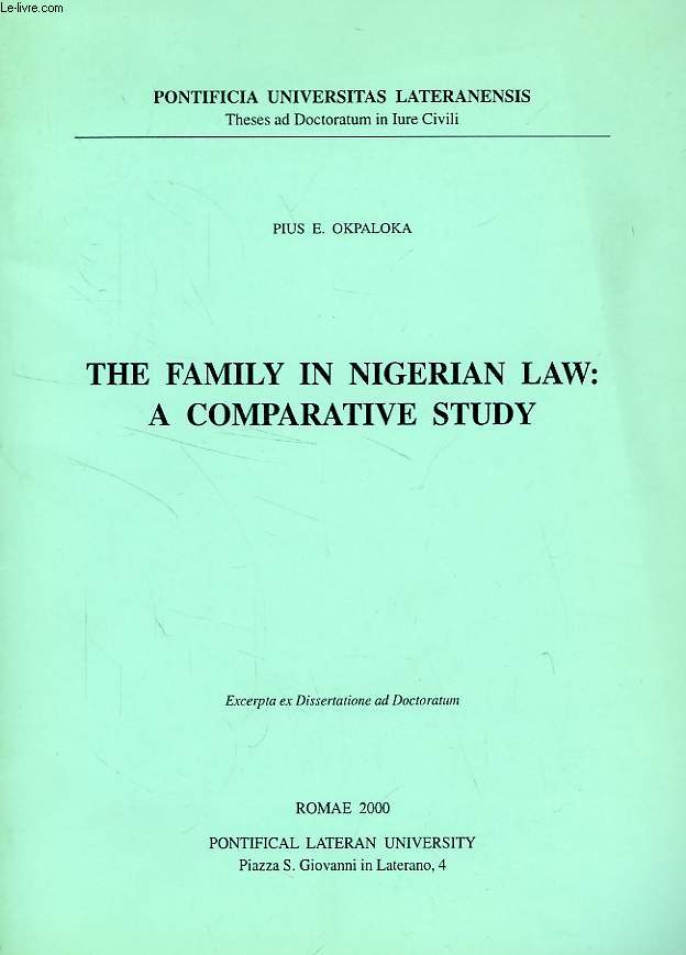 THE FAMILY IN NIGERIAN LAW: A COMPARATIVE STUDY