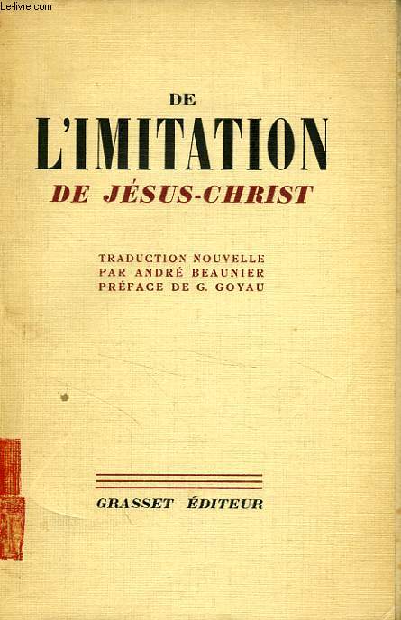 DE L'IMITATION DE JESU-CHRIST