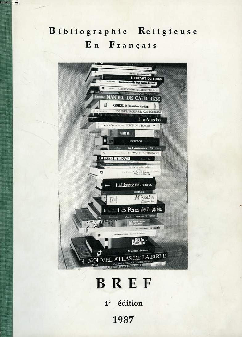 BIBLIOGRAPHIE RELIGIEUSE EN FRANCAIS, BREF, 1987