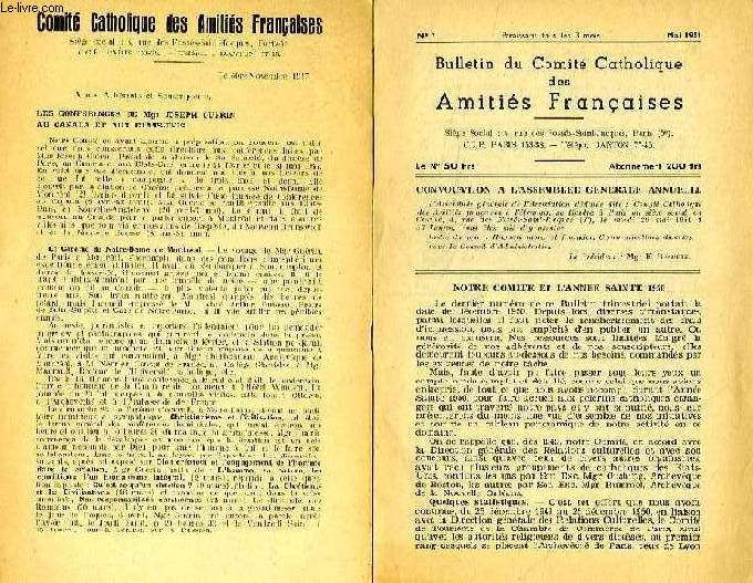 COMITE CATHOLIQUE DES AMITIES FRANCAISES, 13 NUMEROS, 1947-1951